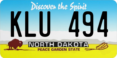 ND license plate KLU494