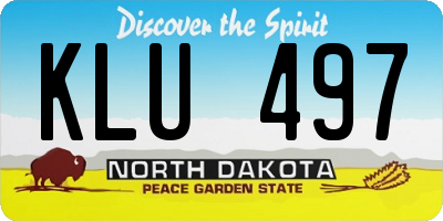 ND license plate KLU497
