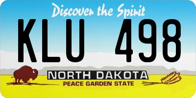 ND license plate KLU498