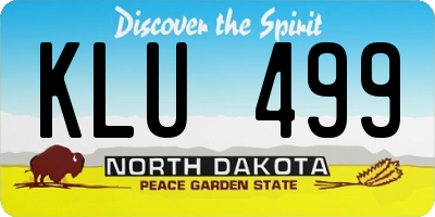 ND license plate KLU499