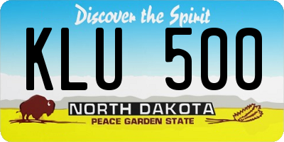 ND license plate KLU500