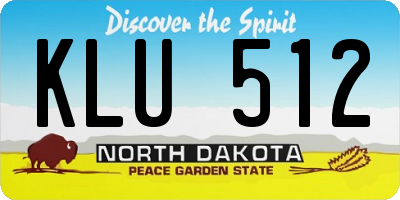 ND license plate KLU512