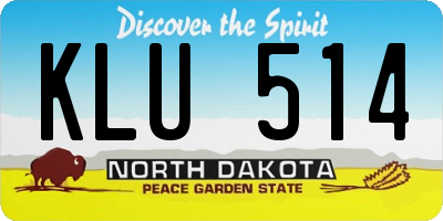 ND license plate KLU514