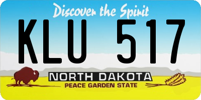 ND license plate KLU517