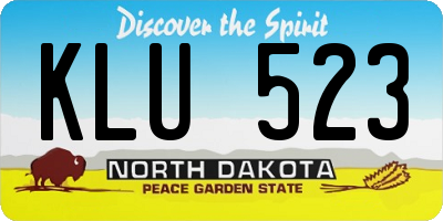 ND license plate KLU523