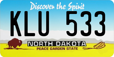 ND license plate KLU533