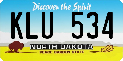 ND license plate KLU534