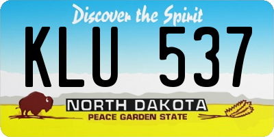 ND license plate KLU537