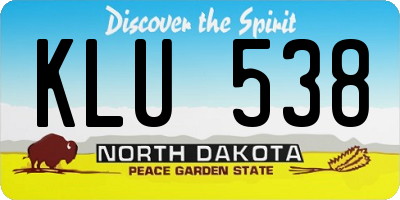 ND license plate KLU538