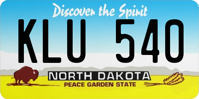 ND license plate KLU540