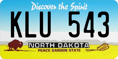 ND license plate KLU543