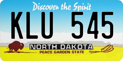 ND license plate KLU545