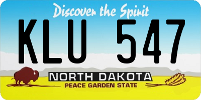 ND license plate KLU547