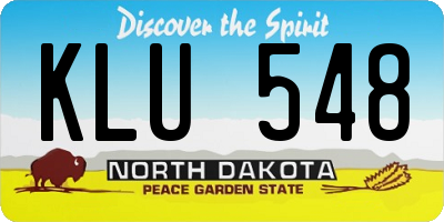 ND license plate KLU548