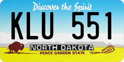 ND license plate KLU551