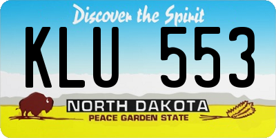 ND license plate KLU553