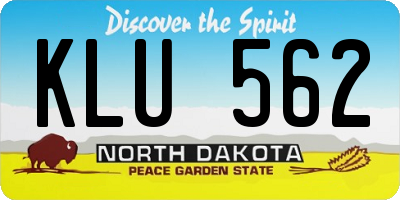 ND license plate KLU562