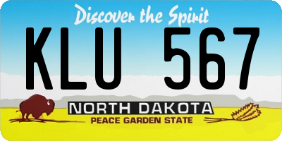 ND license plate KLU567