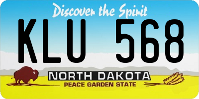 ND license plate KLU568
