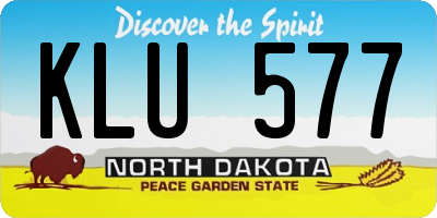 ND license plate KLU577