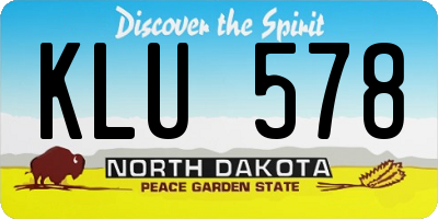ND license plate KLU578