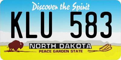 ND license plate KLU583