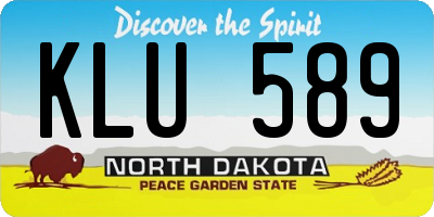 ND license plate KLU589