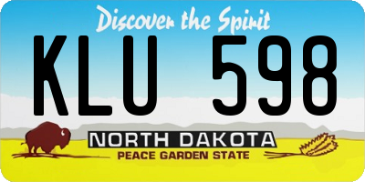 ND license plate KLU598
