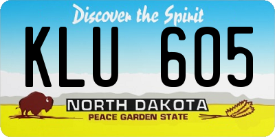 ND license plate KLU605