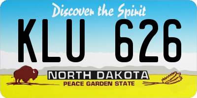ND license plate KLU626