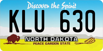 ND license plate KLU630
