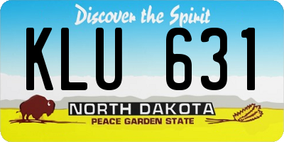 ND license plate KLU631