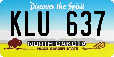 ND license plate KLU637