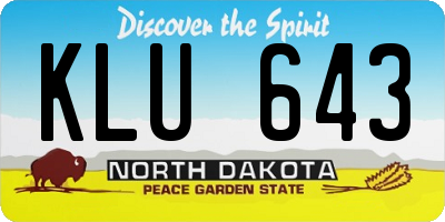 ND license plate KLU643