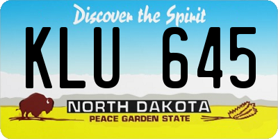 ND license plate KLU645