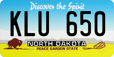 ND license plate KLU650