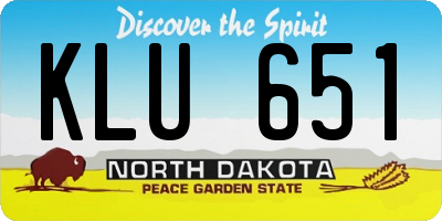 ND license plate KLU651