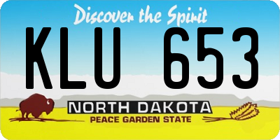 ND license plate KLU653