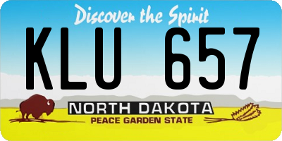 ND license plate KLU657