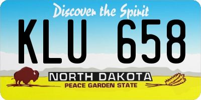 ND license plate KLU658