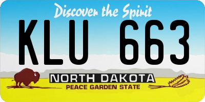 ND license plate KLU663