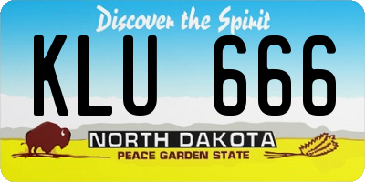 ND license plate KLU666