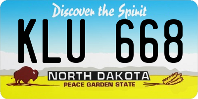 ND license plate KLU668