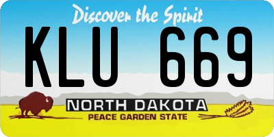 ND license plate KLU669