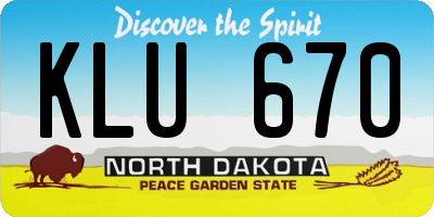ND license plate KLU670