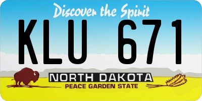 ND license plate KLU671