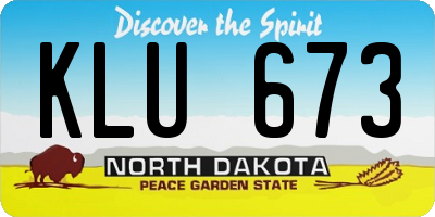 ND license plate KLU673