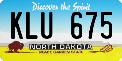ND license plate KLU675