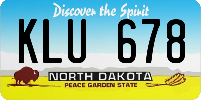 ND license plate KLU678
