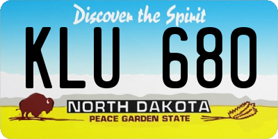 ND license plate KLU680